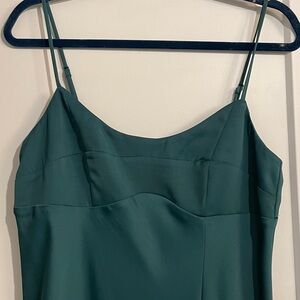 NWT A New Day Satin Feel Adjustable Spaghetti Strap Slip Sheath Teal Green Sm